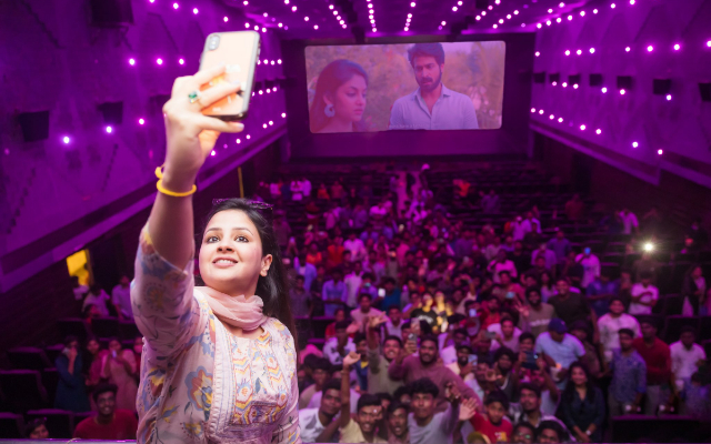 Sakshi Dhoni in a cinema hall in Chennai