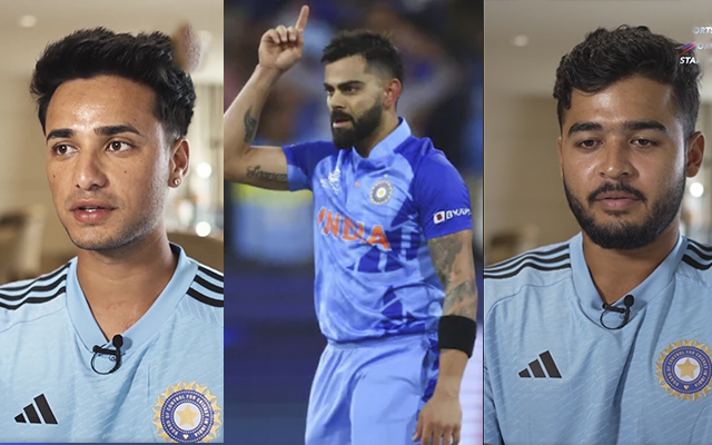 India A players react to Kohli's 82*