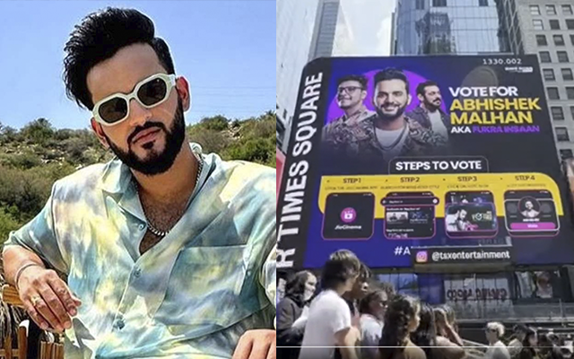 Abhishek Malhan gets featured at Times Square (Source - Twitter)