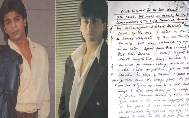 Shah Rukh Khan with his college days essay