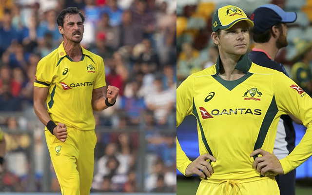 Mitchell Starc and Steve Smith (Source - Twitter)