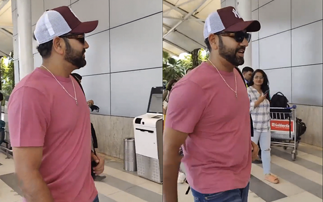 Rohit Sharma spotted at airport (Source - Twitter)