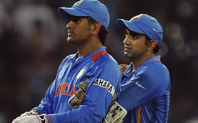 MS Dhoni and Gautam Gambhir (Source - Twitter)