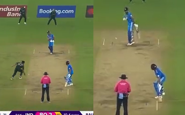 Haris Rauf throwing ball at Shreyas Iyer (Source - Twitter)
