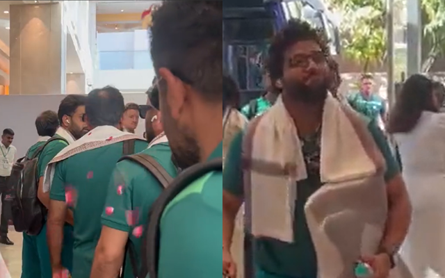 Pakistan cricketers receiving warm welcome (Source - Twitter)