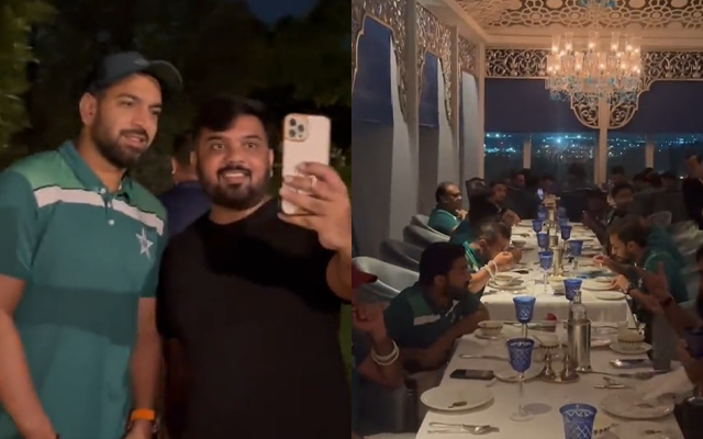 Pakistan squad dining out in Hyderabad (Source - Twitter)