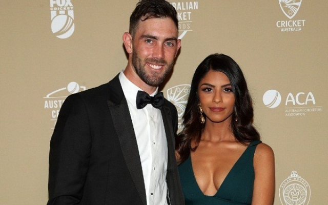 Glenn Maxwell with his wife (Source - Twitter)
