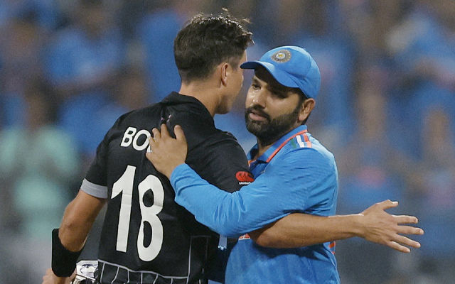 Trent Boult and Rohit Sharma (Source - Twitter)