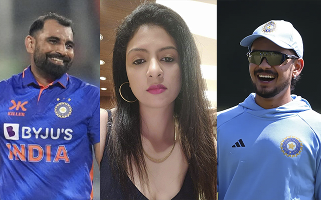 Mohammed Shami, Hasin Jahan and Ishan Kishan (Source - Twitter)