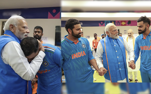 PM Modi consoling Indian players (Source - Twitter)