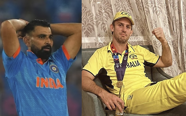 Mohammed Shami and Mitchell Marsh (Source - Twitter)