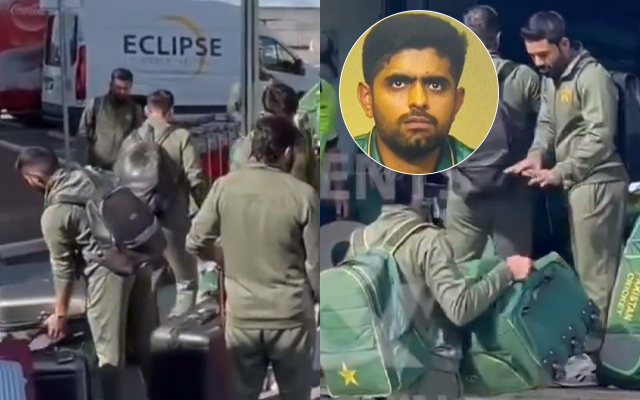 Pakistan player loading their luggage (Source - Twitter)