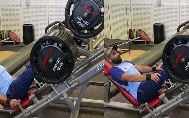 Mohammed Shami in the gym (Source - Twitter)