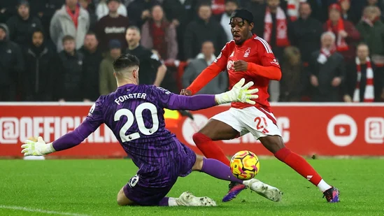 Nottingham Forest defeated Tottenham 1-0 with Elanga’s goal, climbing to third in the Premier League standings.