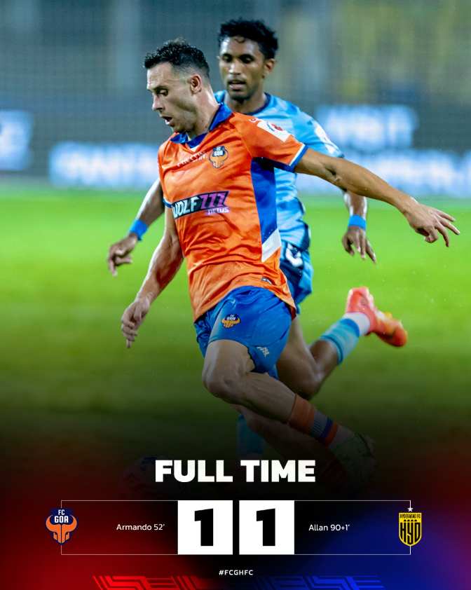 Hyderabad FC secured a late equalizer against FC Goa in a thrilling 1-1 draw during ISL 2024-25.